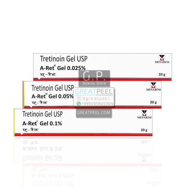 A-Ret Tretinoin USP Gel, 0.025%-0.1%, High-Quality Retinol | 20g/0.71oz